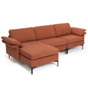 Extra Large Modular L-shaped Sectional Sofa with Reversible Chaise for 4-5 People