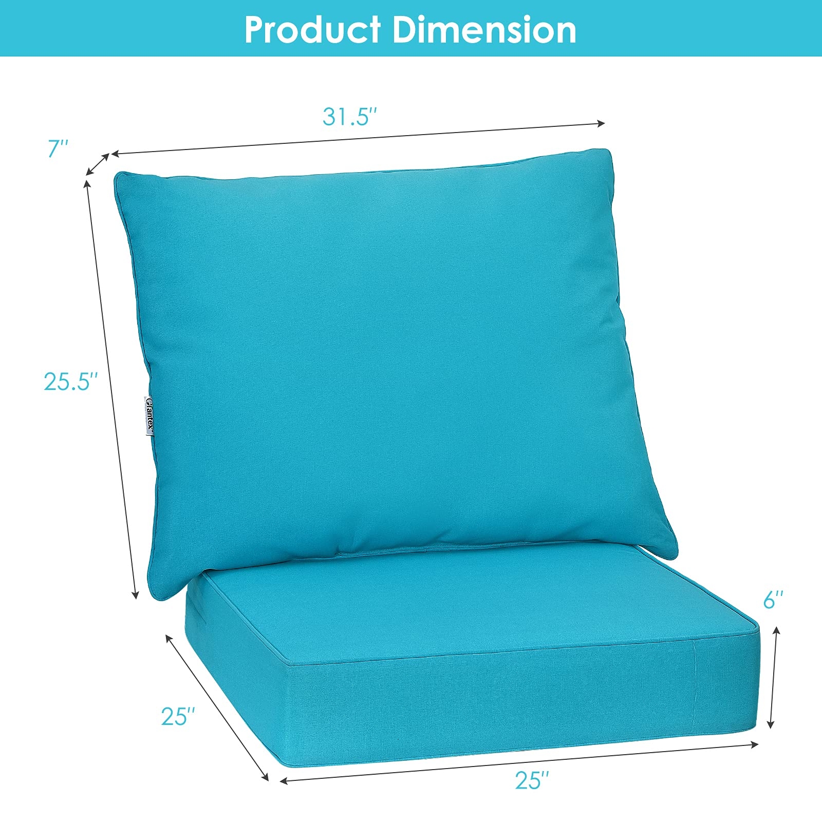 Oceana Deep-Seat Patio Cushion Set view 6