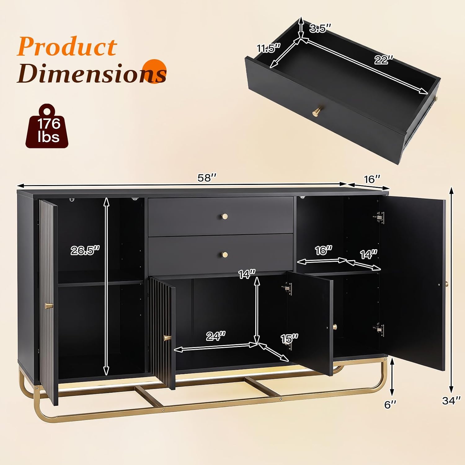 Holden Storage Sideboard Cabinet view 4