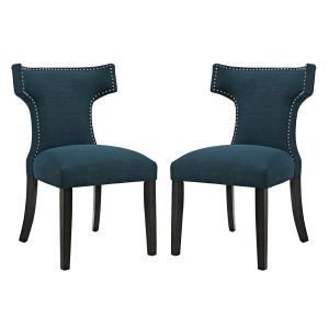 Curve Fabric Dining Side Chair Set of 2