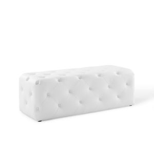 Amour 48″ Tufted Button Entryway Faux Leather Bench