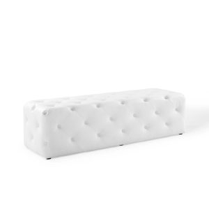 Amour 60″ Tufted Button Entryway Faux Leather Bench