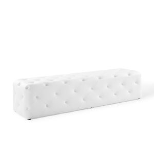 Amour 72″ Tufted Button Entryway Faux Leather Bench