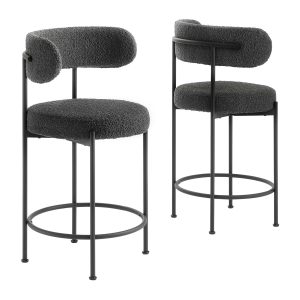 Albie Boucle Fabric Counter Stools – Set of 2