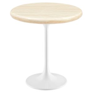 Lippa Round Artificial Travertine Side Table