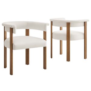 Imogen Performance Velvet Barrel Dining Chairs – Set of 2