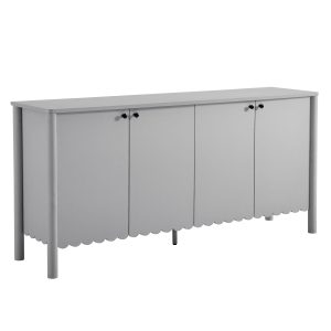 Emmeline 66″ 4-Door Scalloped Sideboard Cabinet