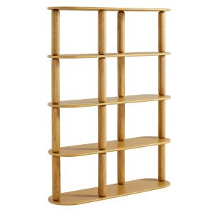 Arcus 4-Tier Oval Wood Bookshelf