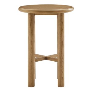 Alvia Round 30″ Oak Wood Bar Table