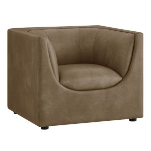 Hilda Curved Back Vegan Leather Armchair