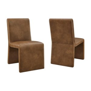 Emory Vegan Leather Dining Side Chair Set of 2