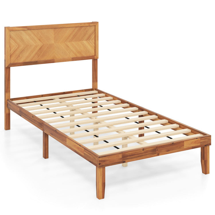 Selene Acacia Platform Bed view 1