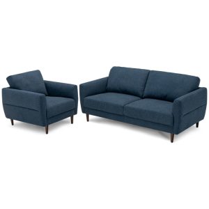 2 Pieces Modern Upholstered Sofa Set with Removable Cushion Covers