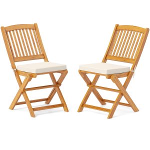 Laguna Folding Acacia Patio Dining Set