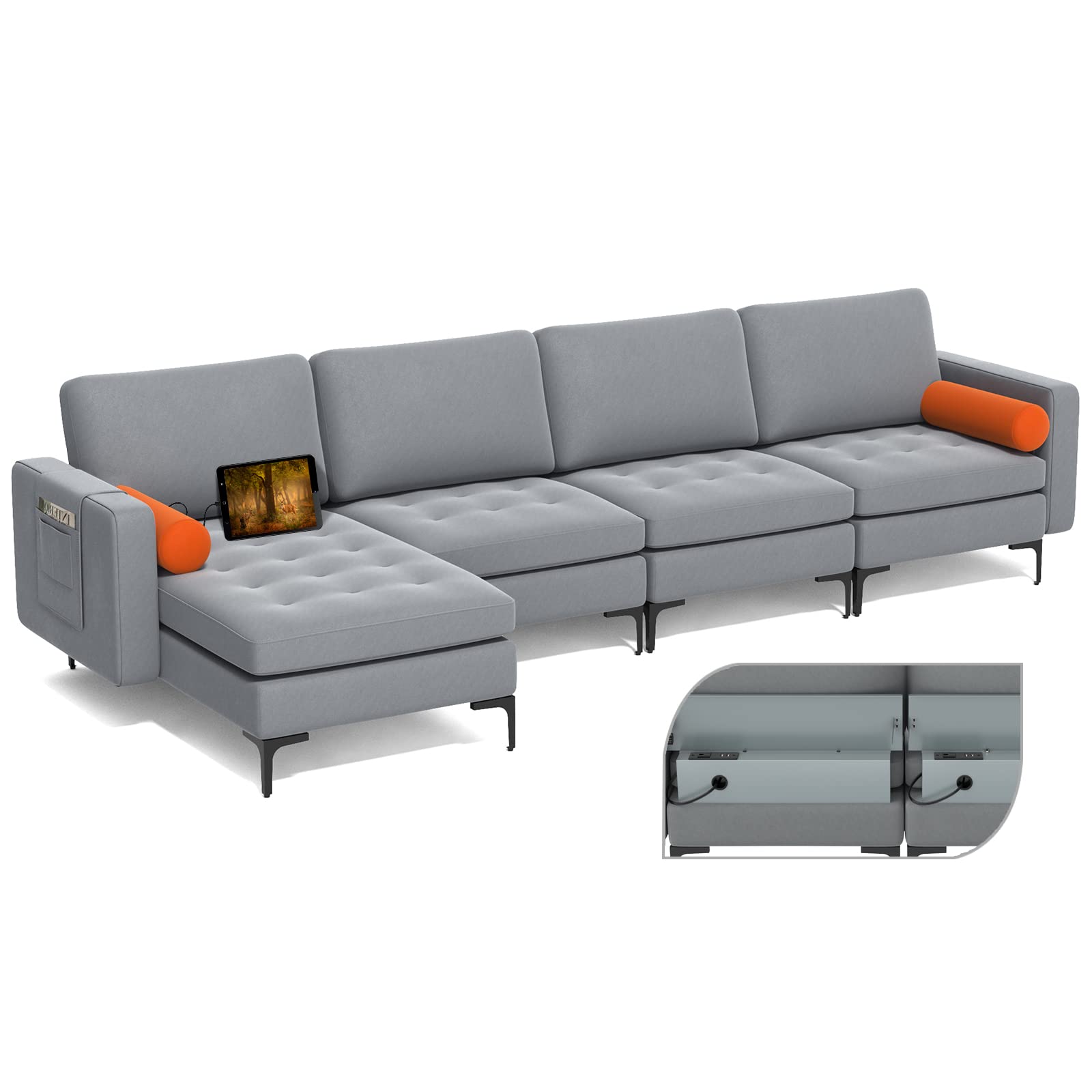 Linden Convertible Sleeper Sectional Sofa view 1