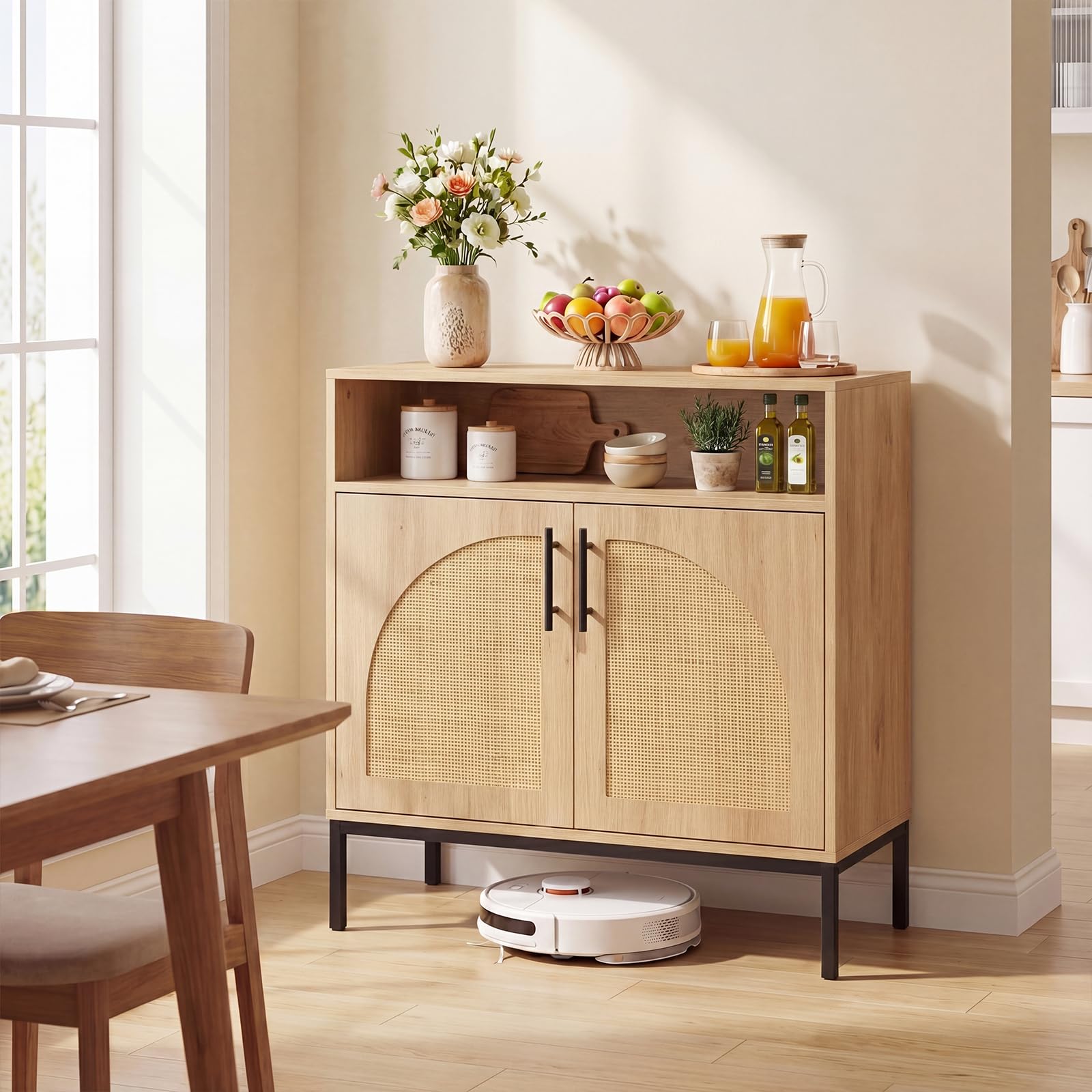 Reed Woven Sideboard Cabinet view 2