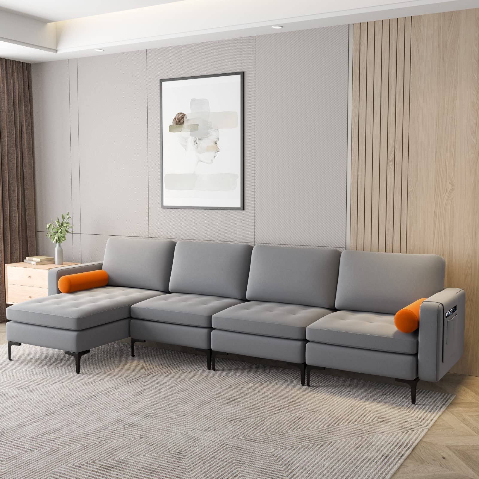 Linden Convertible Sleeper Sectional Sofa view 2
