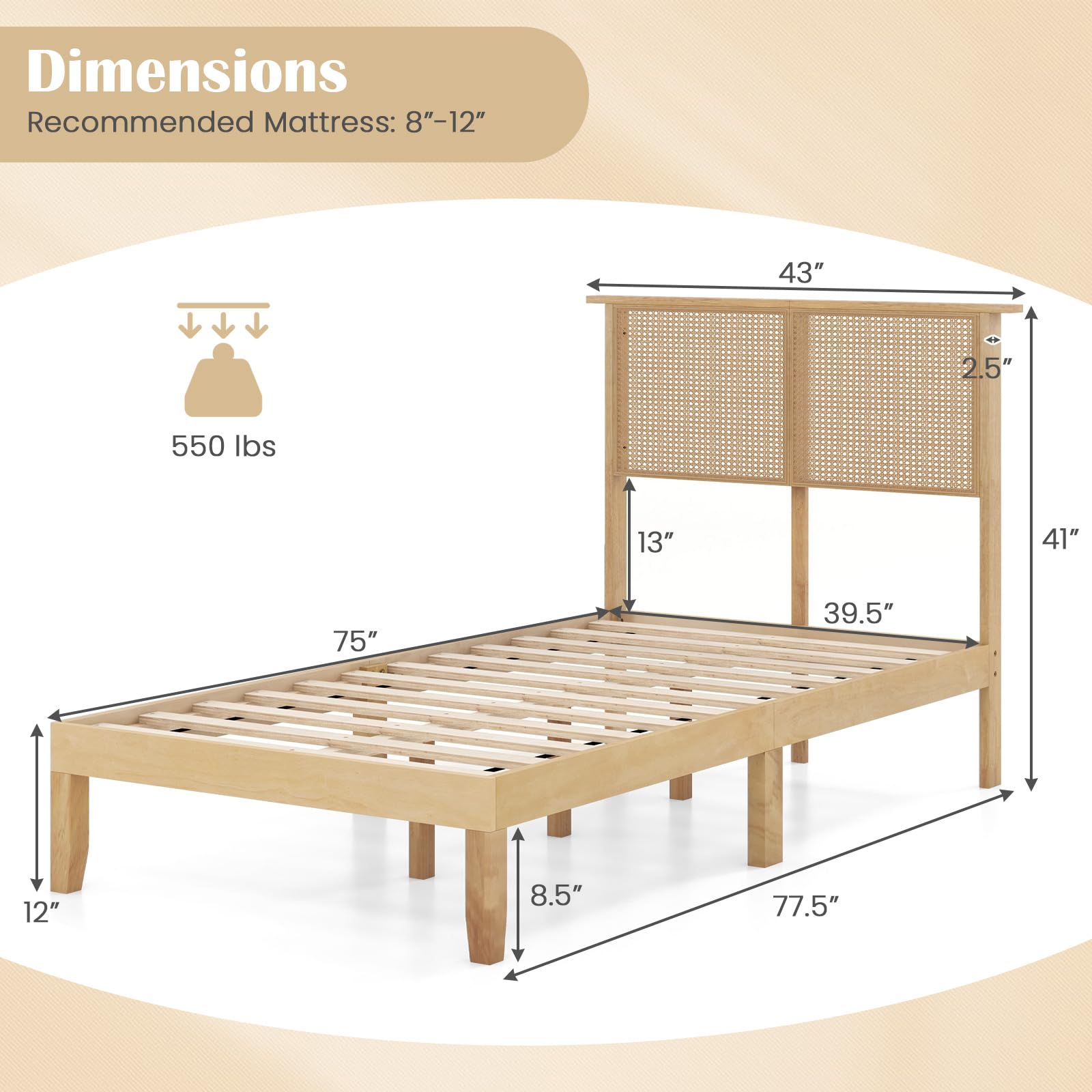 Daphne Woven Platform Bed view 2
