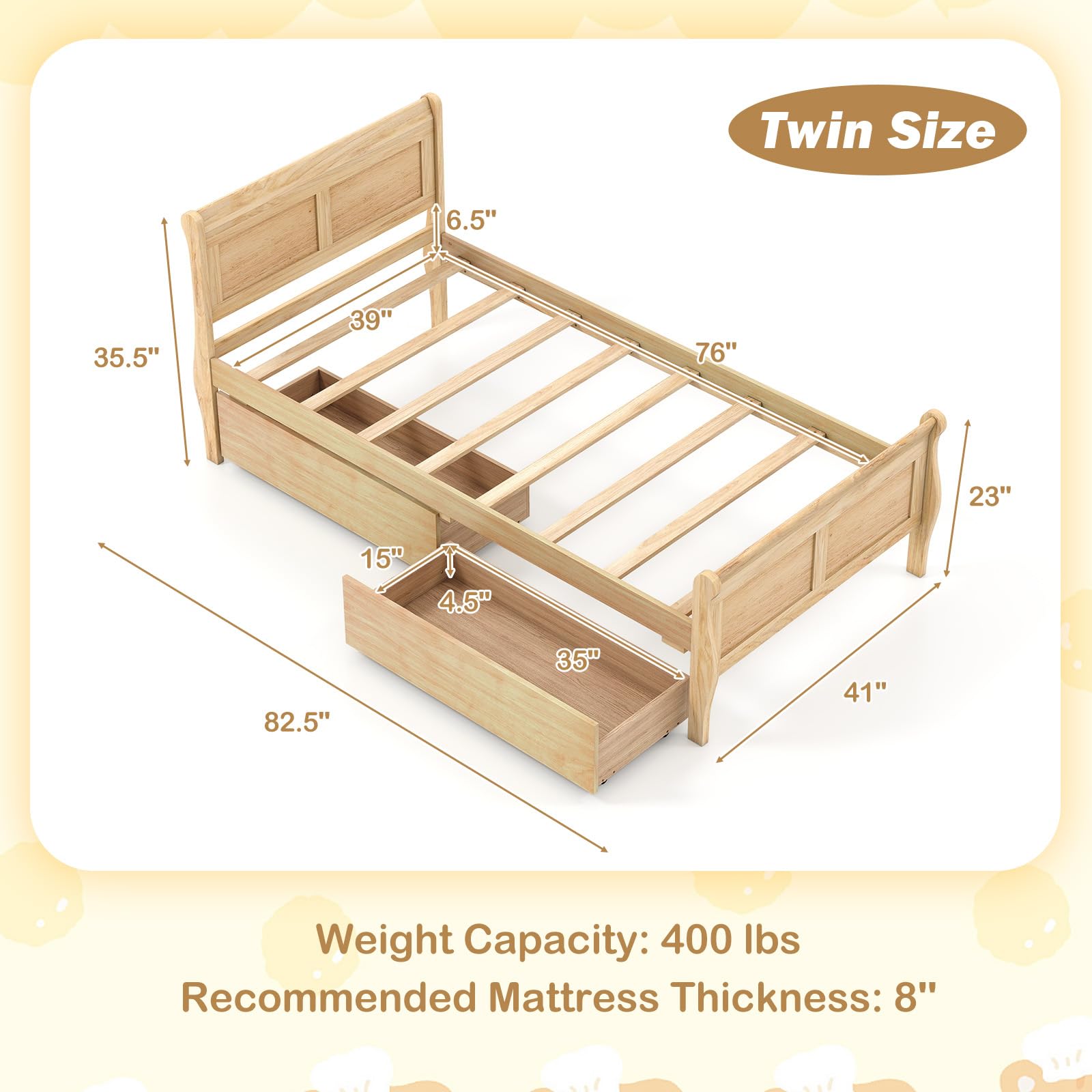 Luna Storage Platform Bed view 3