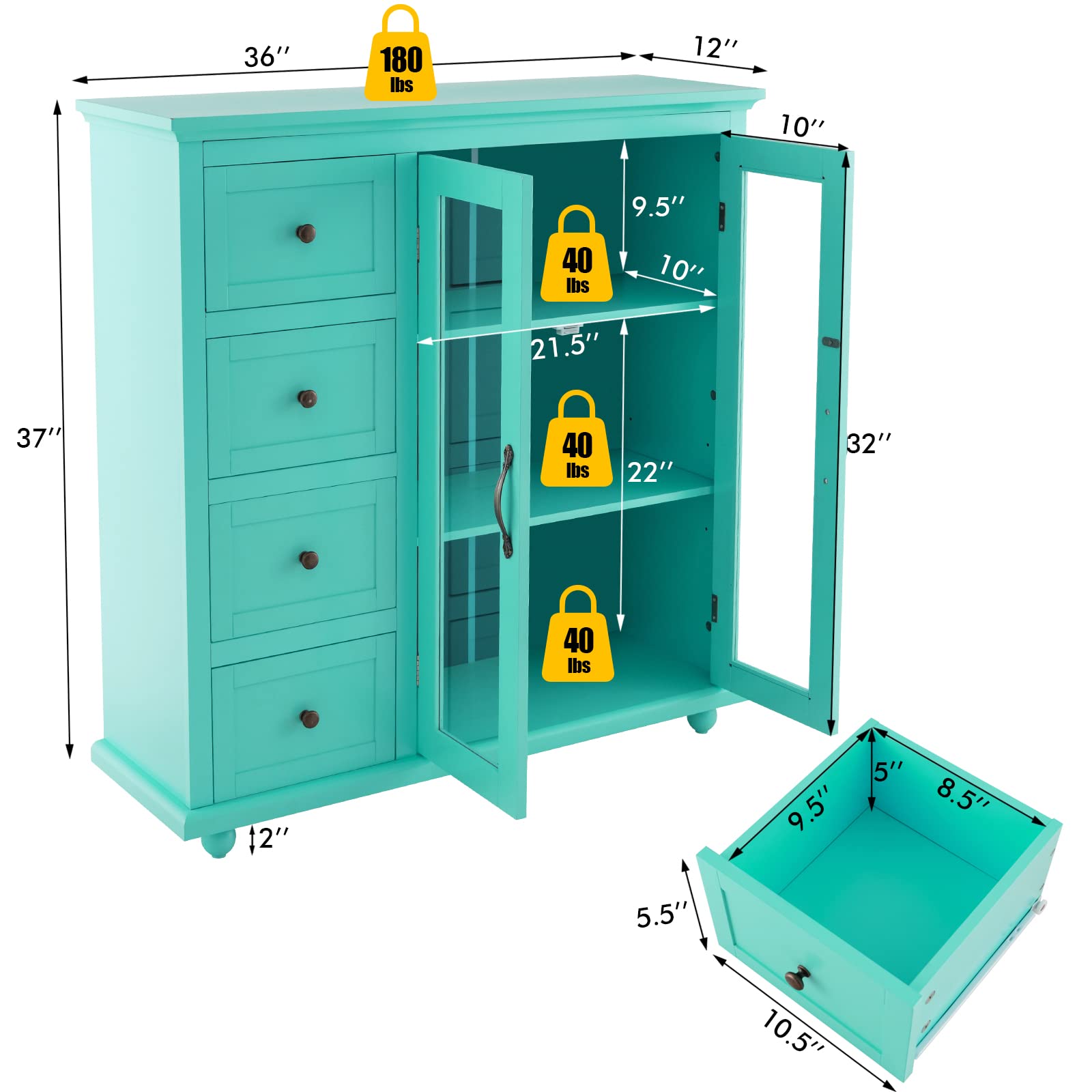 Parker Storage Sideboard Cabinet view 3