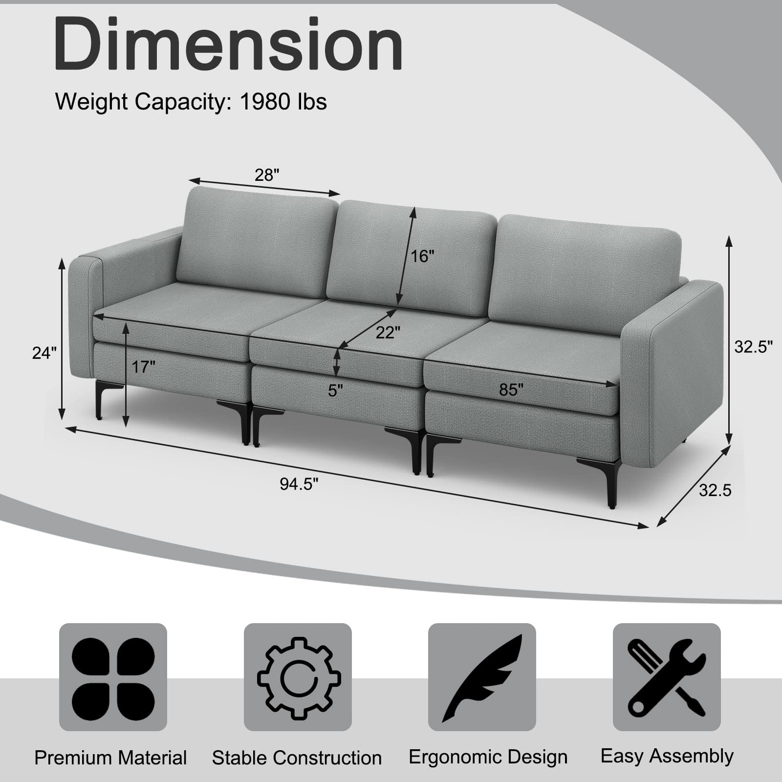 Rowan Modular Sleeper Sectional Sofa view 3