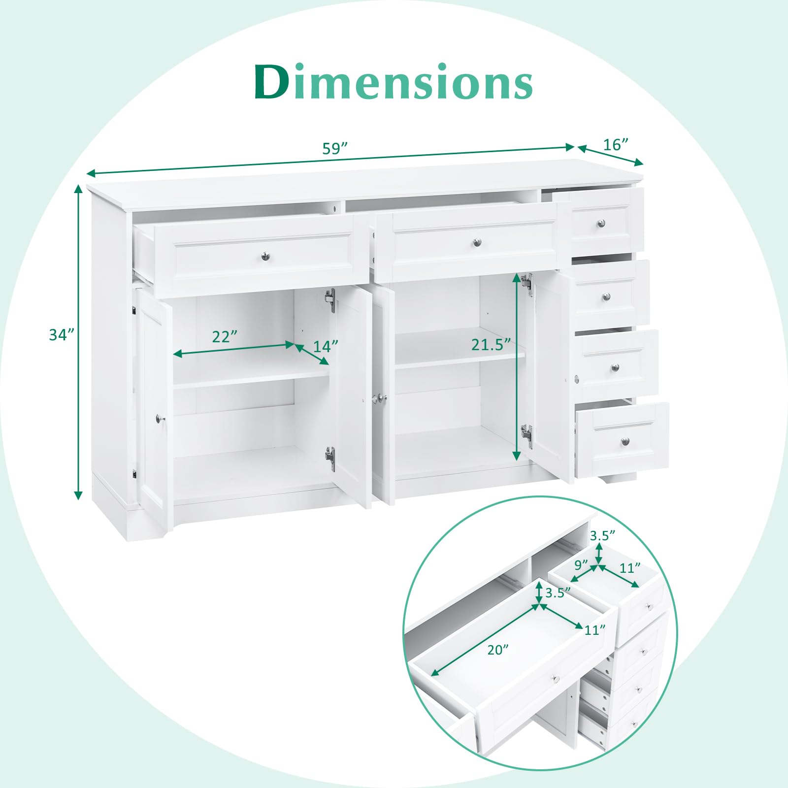 Pierce Storage Sideboard Cabinet view 3