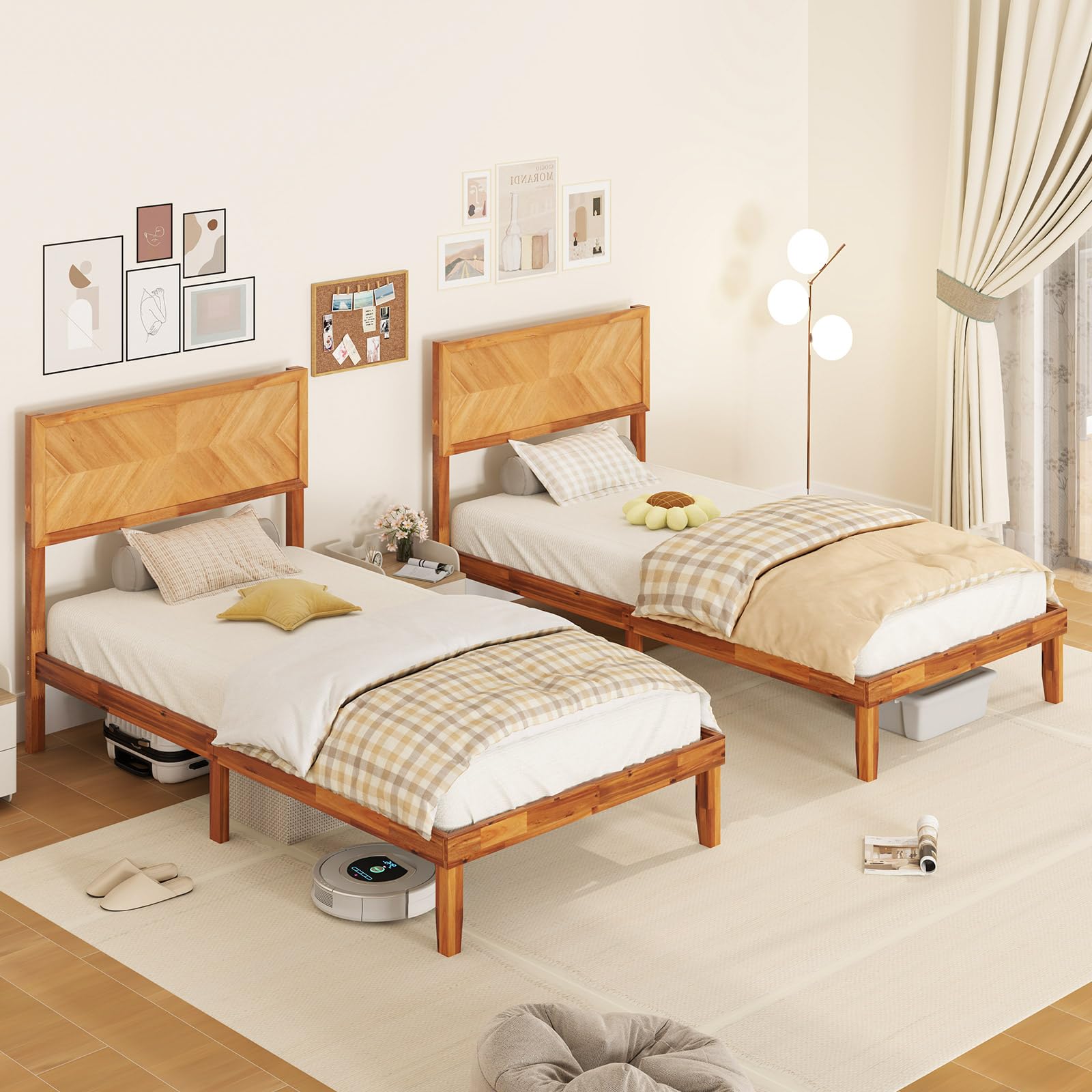 Selene Acacia Platform Bed view 4