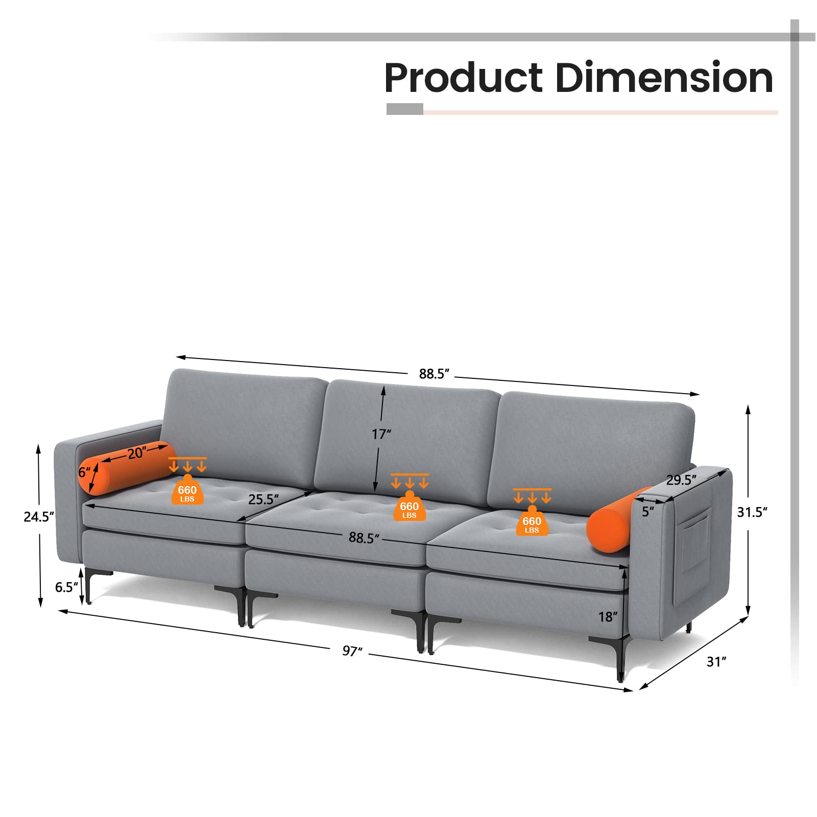 Marlow Modular Sleeper Sectional Sofa view 3