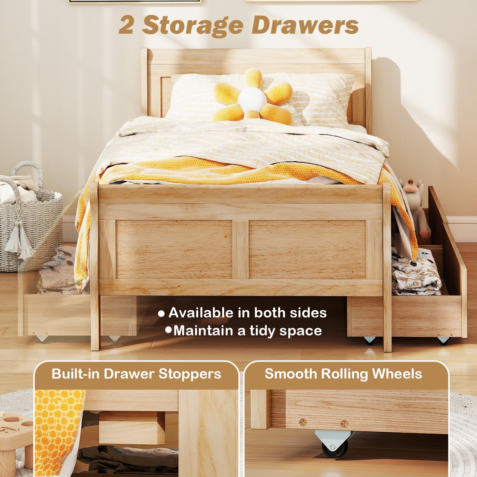 Luna Storage Platform Bed view 5