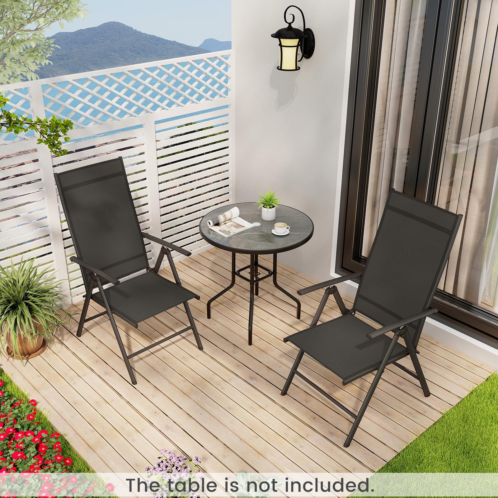 Palma Adjustable Folding Patio Chair Set view 4