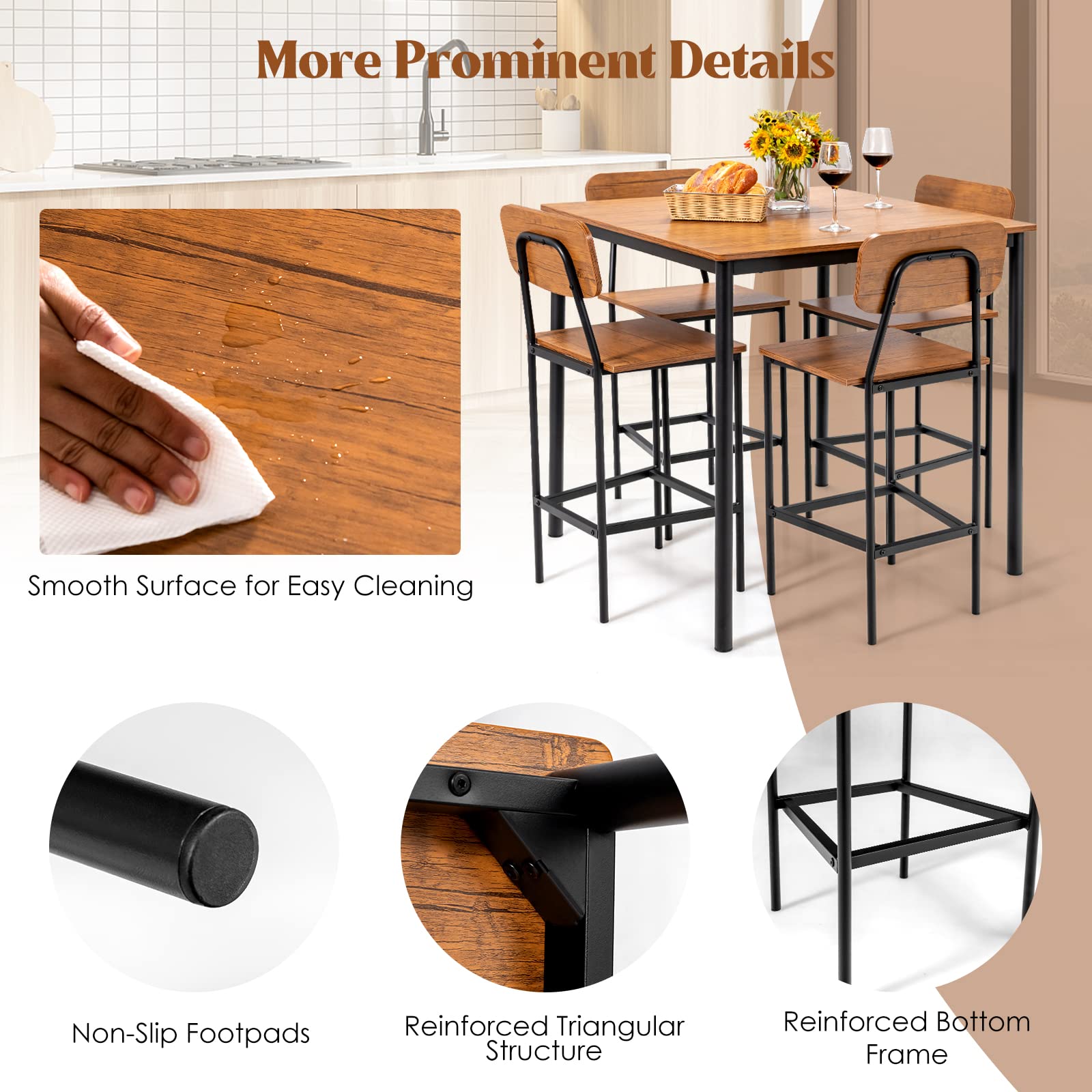 Aster Counter-Height 5-Piece Dining Set view 4
