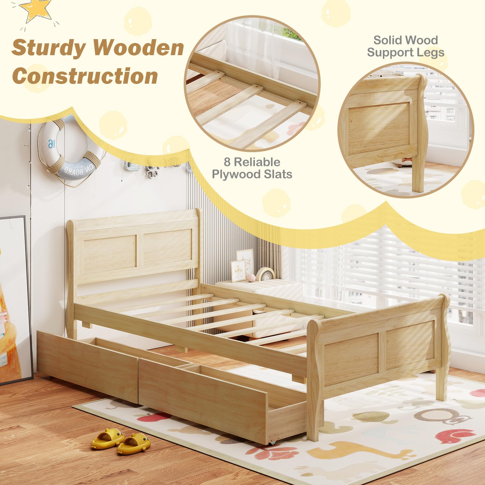 Luna Storage Platform Bed view 6