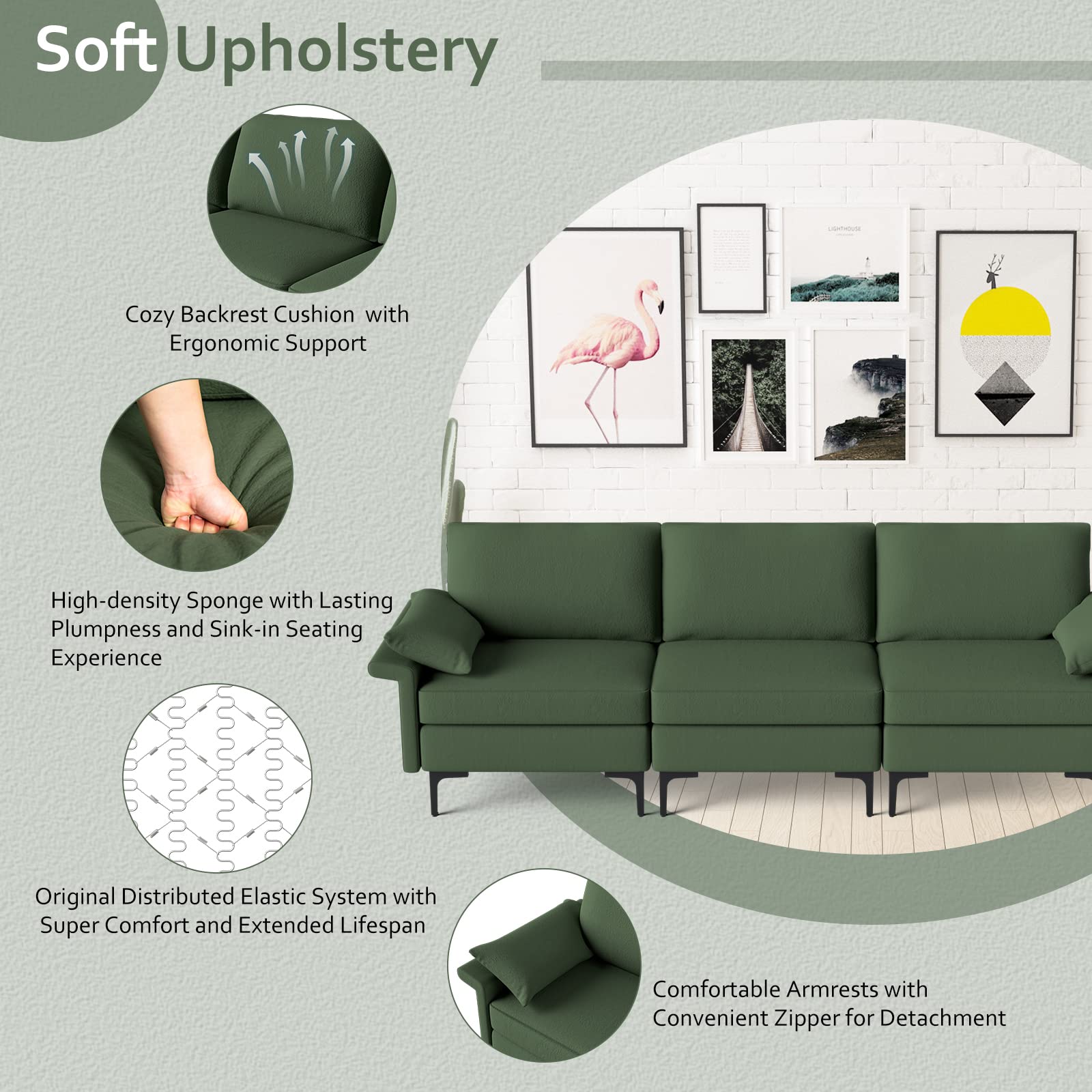 Arden Convertible Sleeper Sectional Sofa view 5