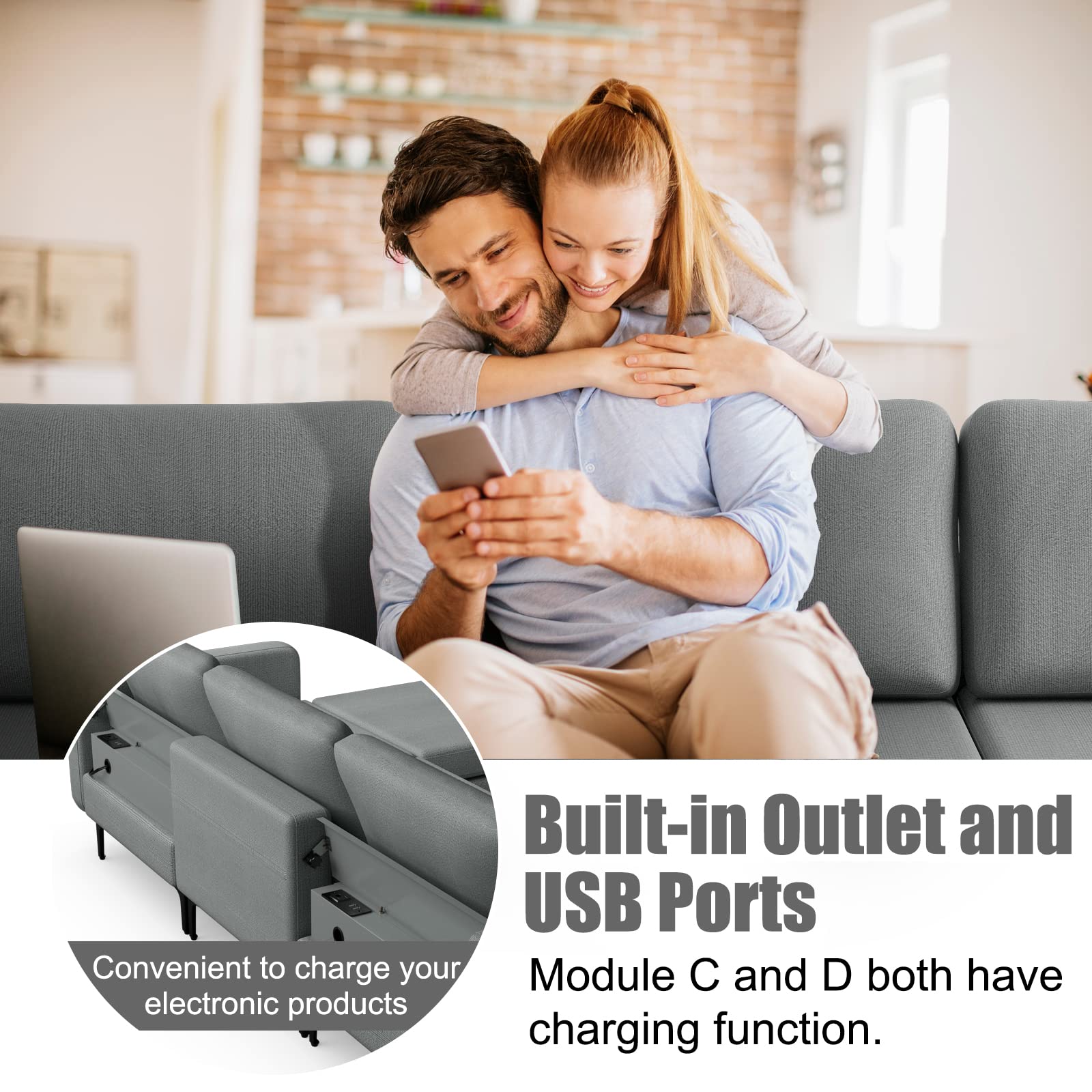 Hadley Convertible Sleeper Sectional Sofa view 5