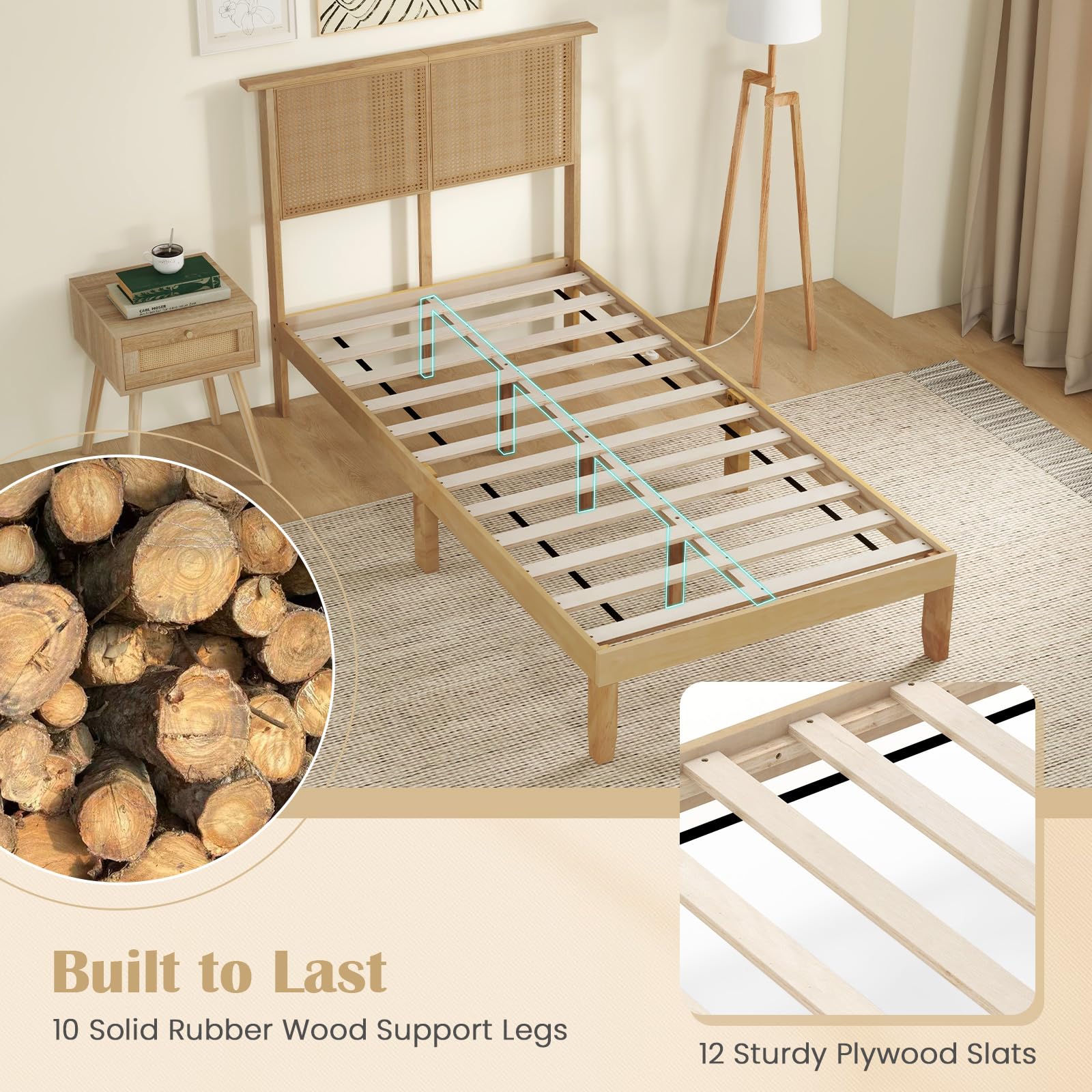 Daphne Woven Platform Bed view 6