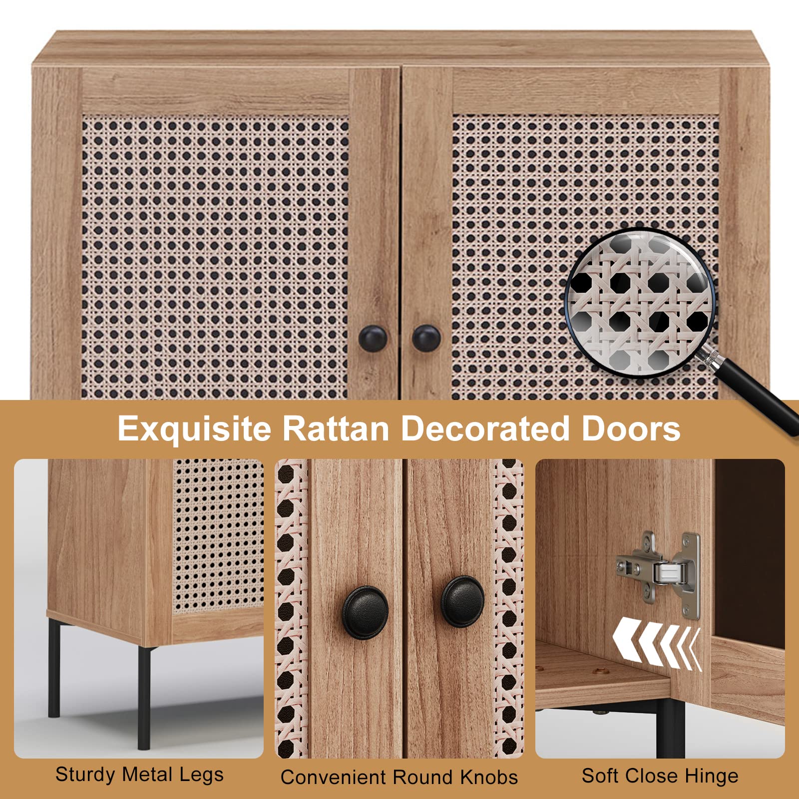 Orson Storage Woven Sideboard Cabinet view 6