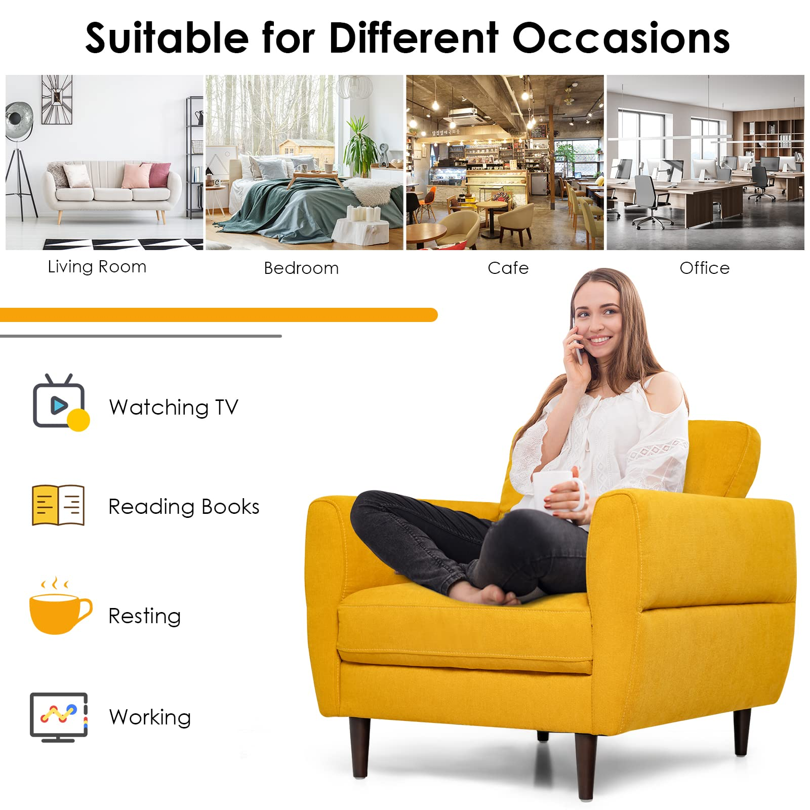 Caspian Upholstered Lounge Chair view 6