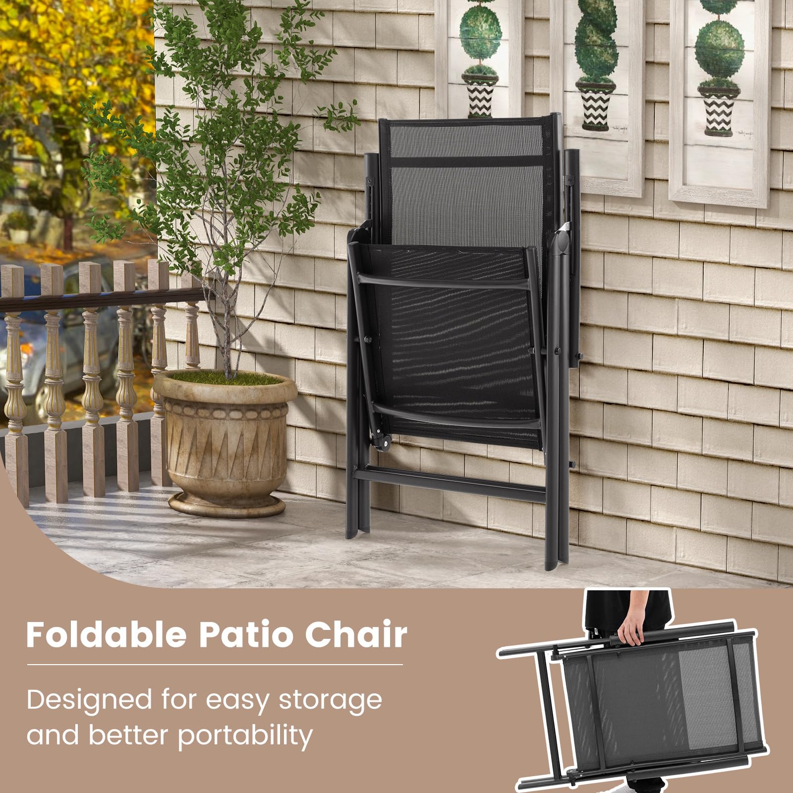 Palma Adjustable Folding Patio Chair Set view 6
