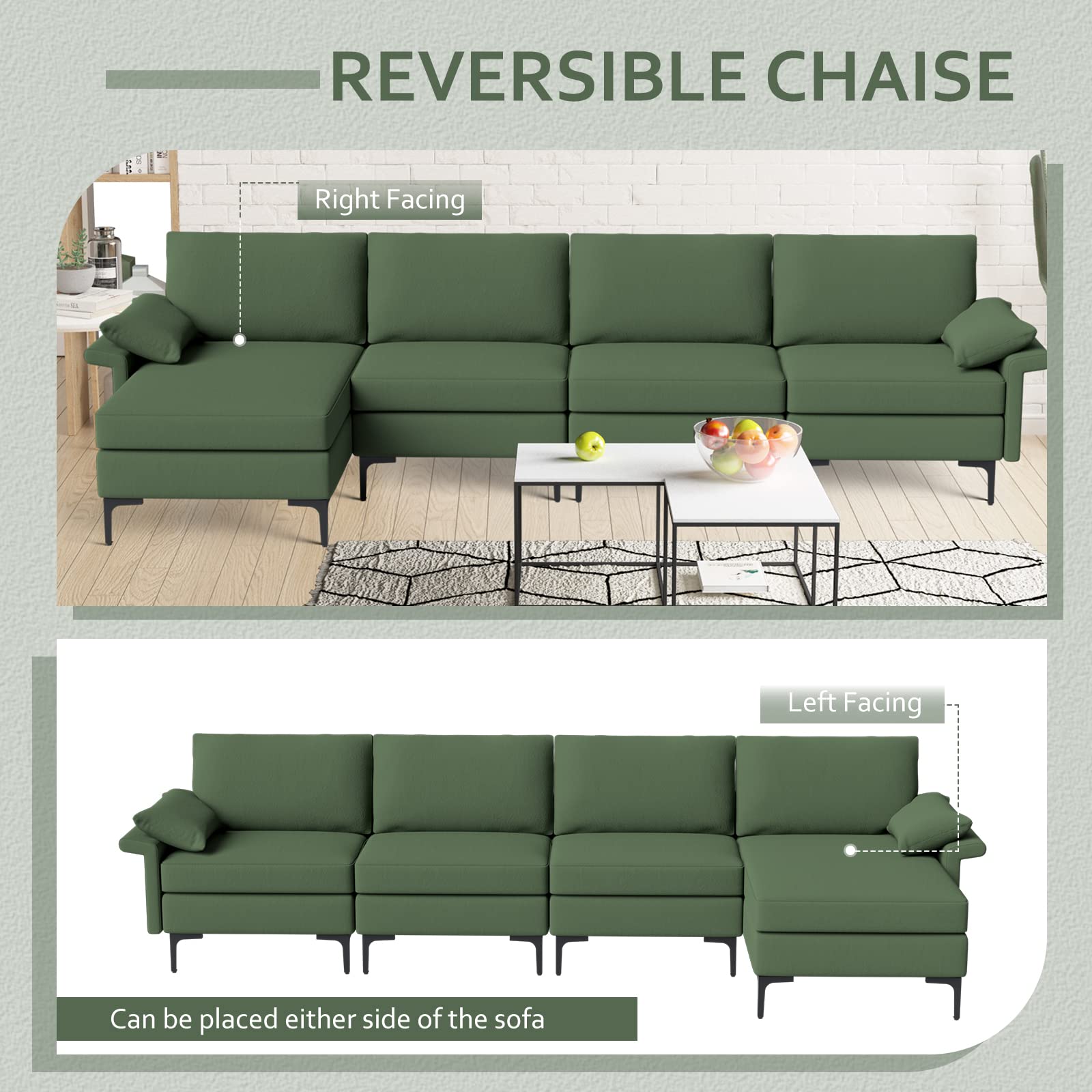 Camden Convertible Sleeper Sectional Sofa view 6