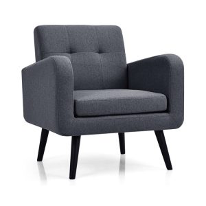 Accent Chair + Side Table + L-Shaped Sectional Sofa /3-Piece Modern Living Room Furniture Set/